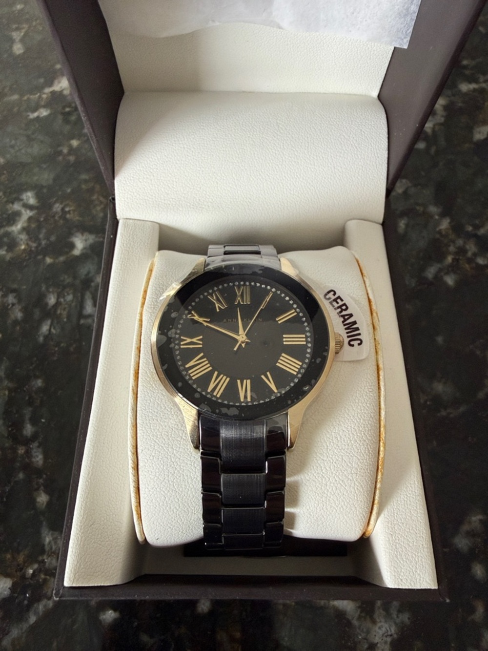 Black and Gold Ceramic Women’s Watch
